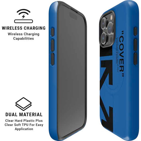 Black and Blue Arrows iPhone 16 Pro Magsafe Impact Case